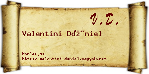 Valentini Dániel névjegykártya